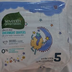 Seventh Generation Nighttime Diapers- Size 5